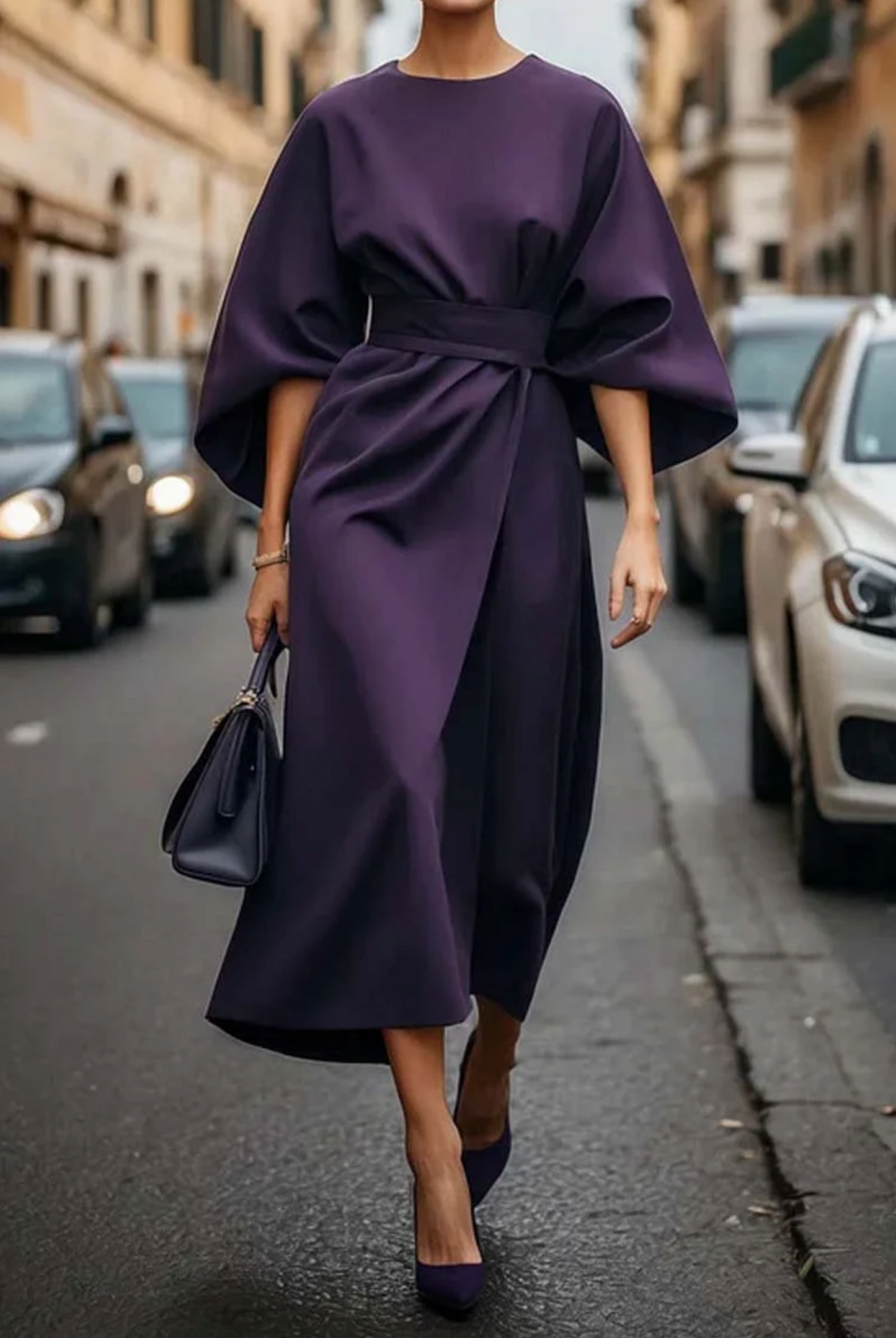 París | Vestido largo de noche con cinturón