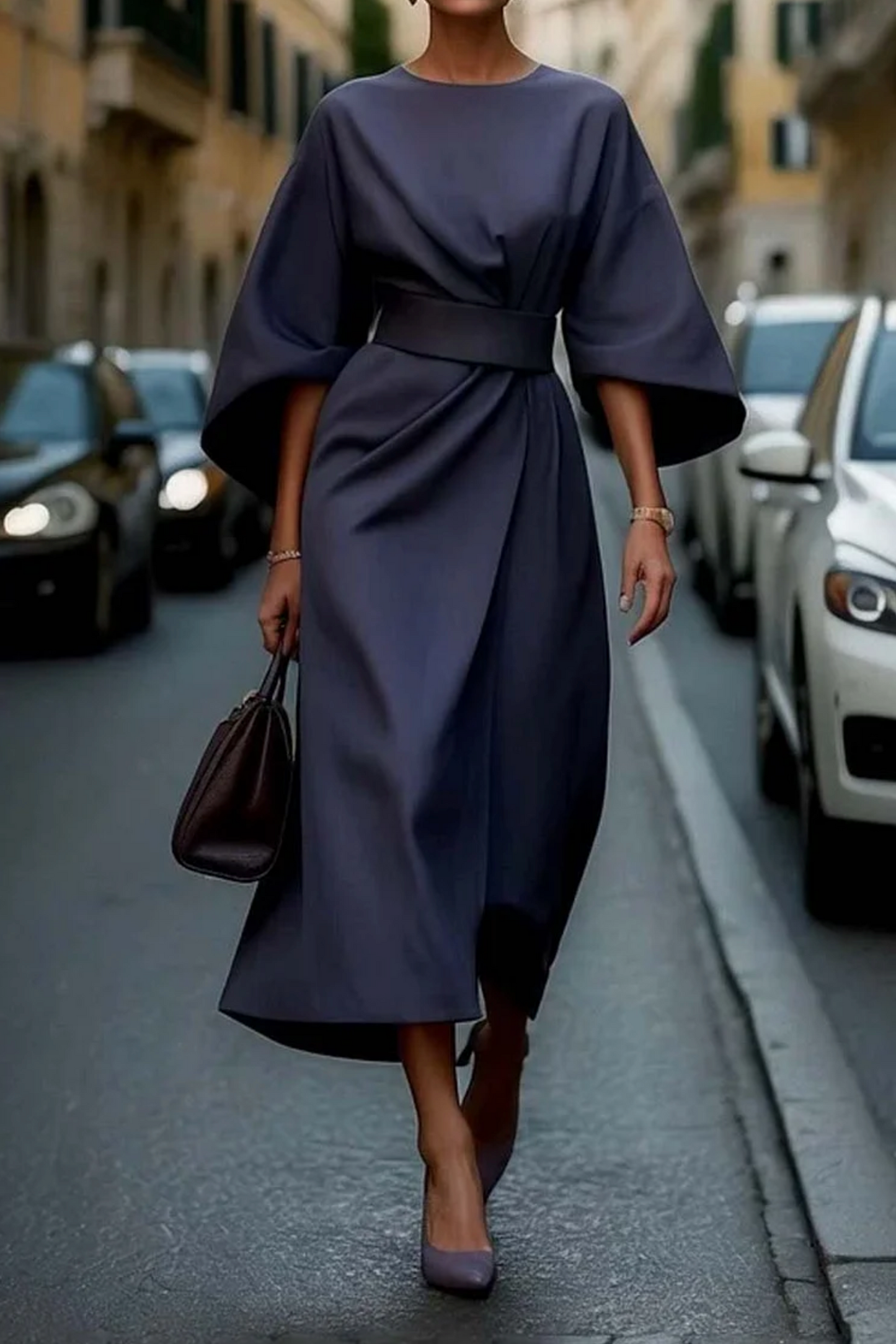 París | Vestido largo de noche con cinturón